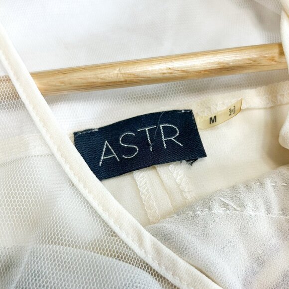 ASTR The Label Cream Sheer Beaded Bronze Tank Top Women’s Size Medium EUC - Picture 4 of 5